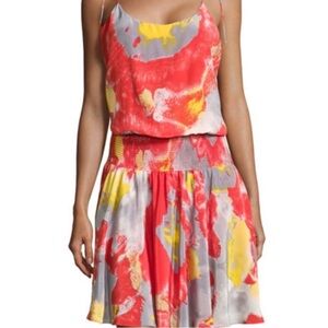 Halston Heritage Poppy Water Mirage Mini Dress (Large)